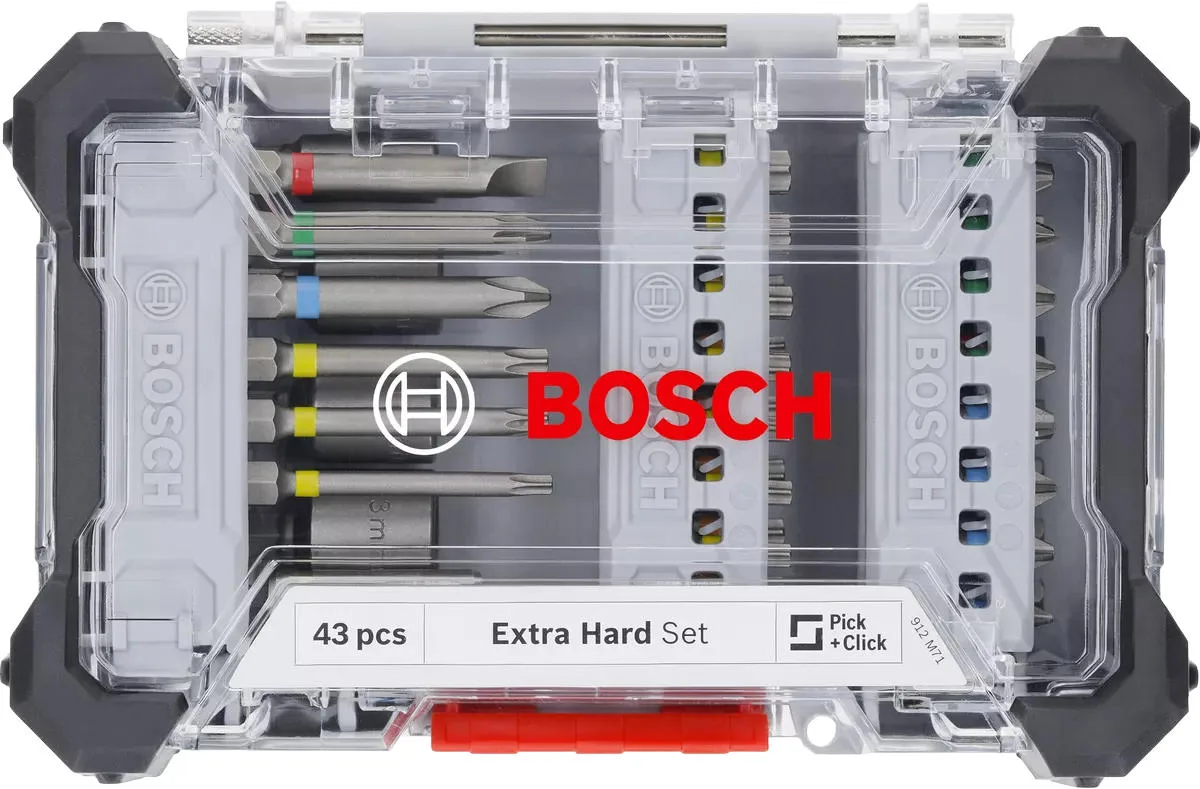 Биты Bosch S2 магнитный битодержатель 46 предметов пластиковый кейс