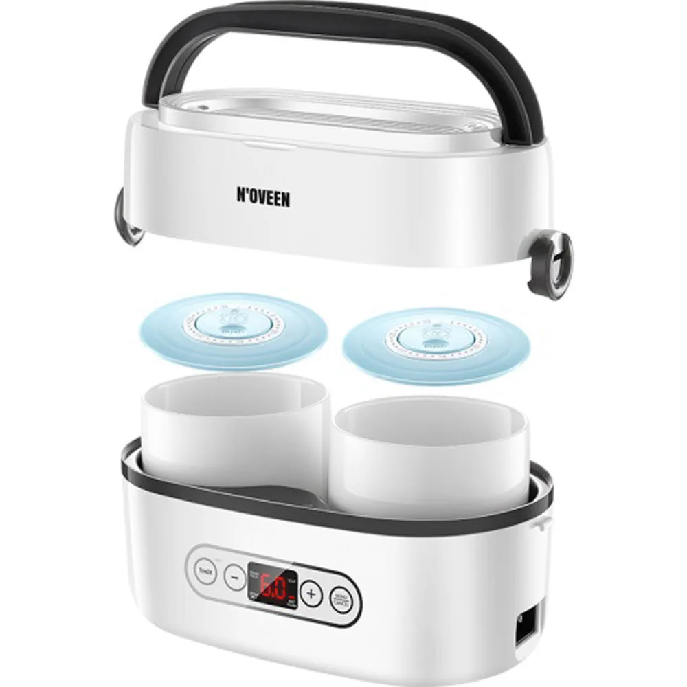 Мульти ланч-бокс Noveen BPA free 1 л керамічні чаші 2 х 0,5 л білий