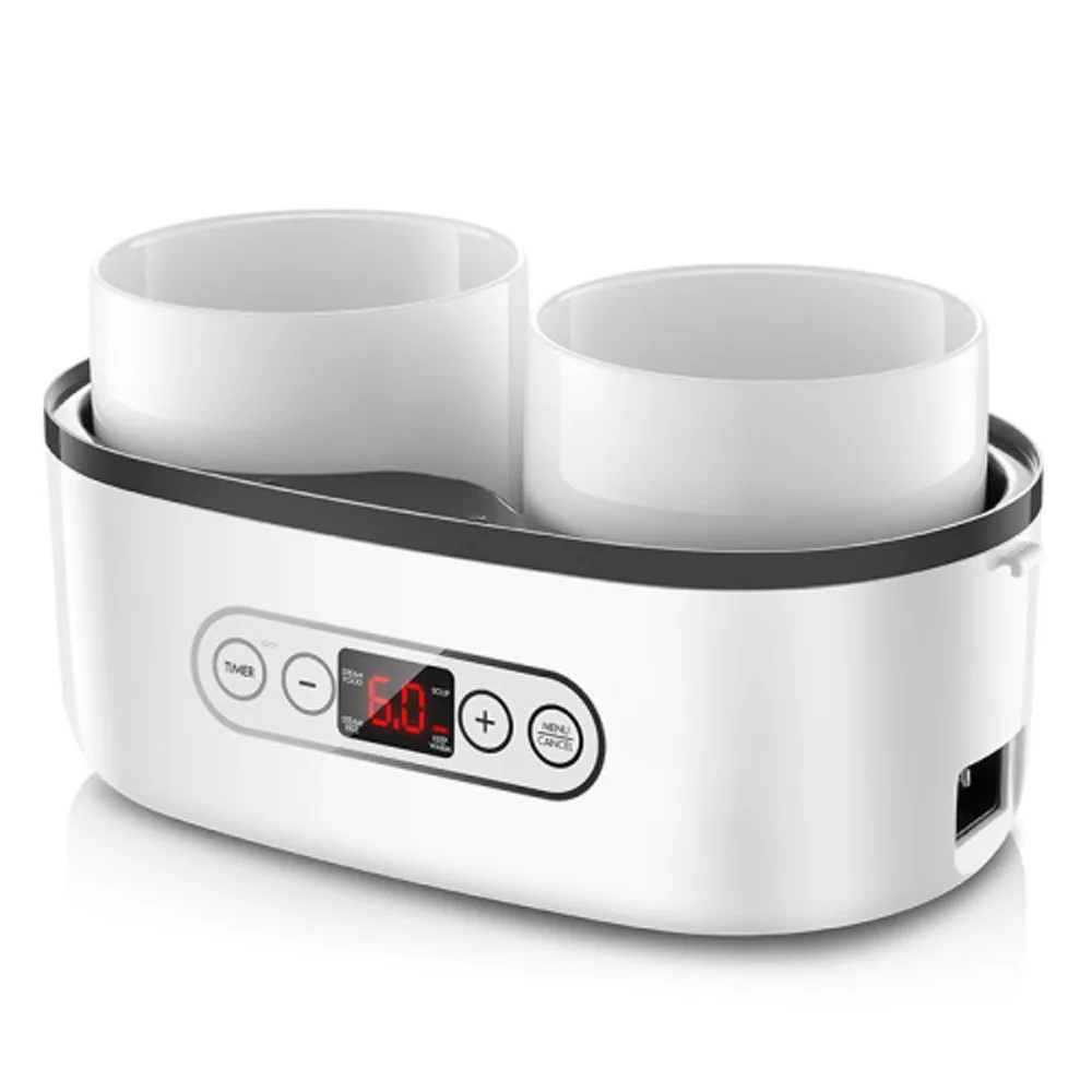 Мульти ланч-бокс Noveen BPA free 1 л керамічні чаші 2 х 0,5 л білий