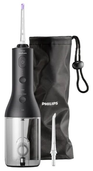 Іригатор Philips бездротовий пульсуючий 250 мл чорний 2 насадки
