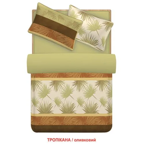 Сімейний комплект постільної білизни Home Line бязь 215х220 см оливковий