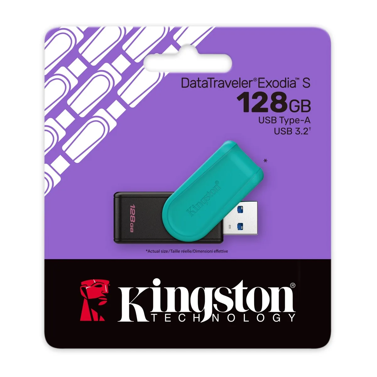 Flash Drive Kingston пластик 128 ГБ чорний зелений