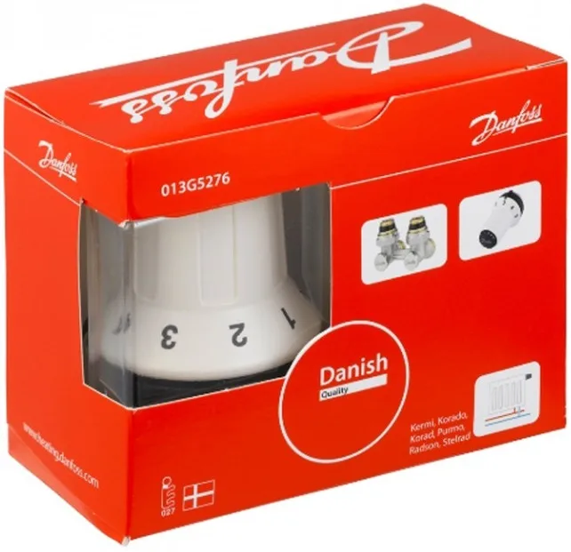 Комплект термостатичний Danfoss RAS-CK + RLV-KS, H-подібний, нижнє підкл, M30x1.5,  1/2", кутовий