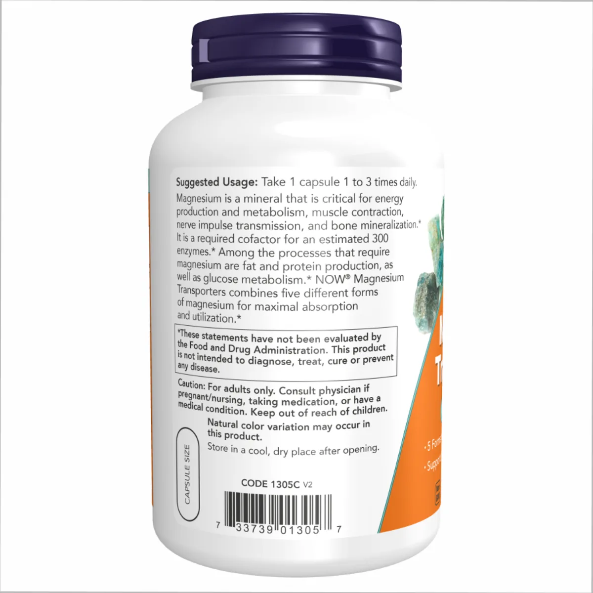 Магний NOW Foods 180 капсул вегетарианский без ГМО для здоровья нервной системы