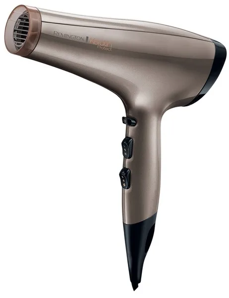 Фен Remington 2200 Вт с ионизацией, керамическое кольцо 28,3х23,6х8,7 см, Золотистый.