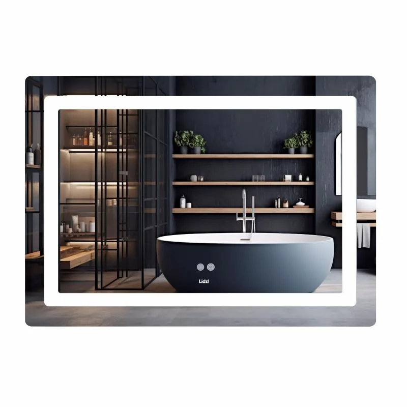 Дзеркало Lidz Kubis 1200х800 мм з LED-підсвічуванням Touch алюмінієве