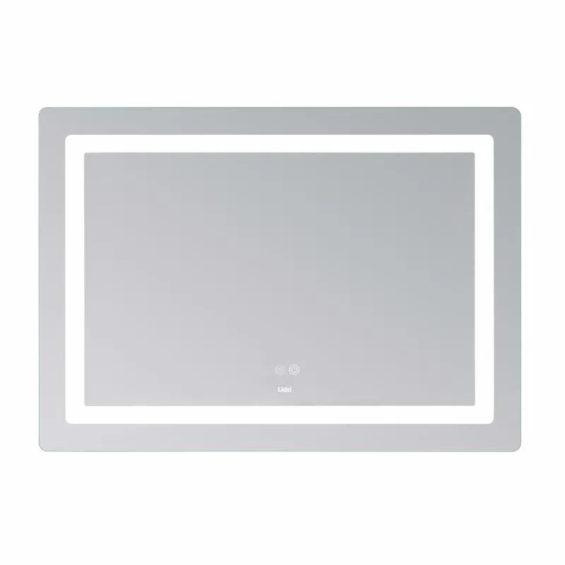 Дзеркало Lidz Kubis 1200х800 мм з LED-підсвічуванням Touch алюмінієве