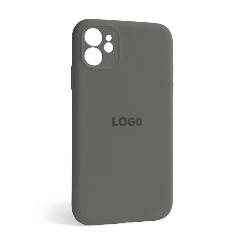 Чохол Silicone Case для Apple iPhone 12 силіконовий сірий закрита камера