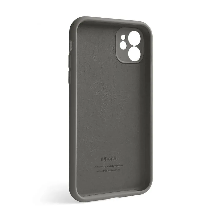 Чохол Silicone Case для Apple iPhone 12 силіконовий сірий закрита камера