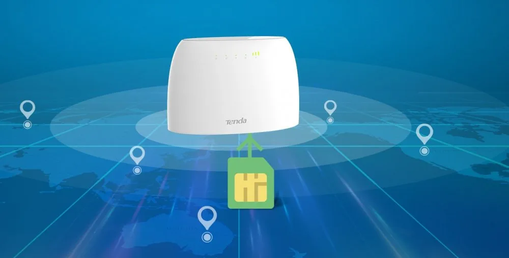 Маршрутизатор TENDA 4G03 N300, 4G/LTE, 1xFE LAN, 1xFE LAN/WAN, слот для SIM-карты.