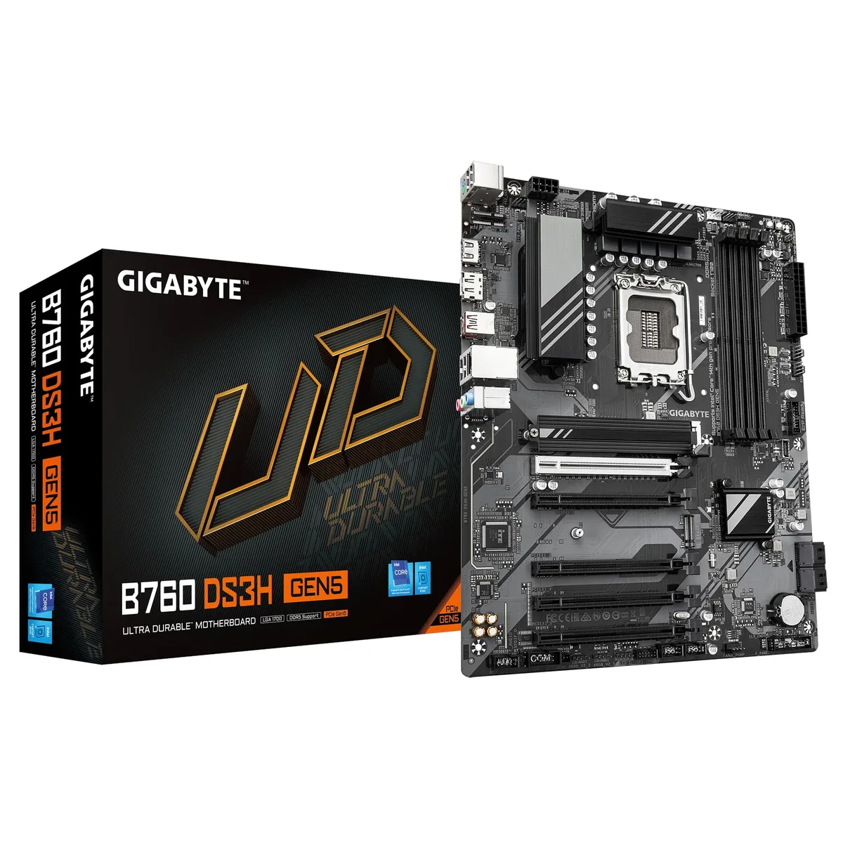 Материнская плата GIGABYTE B760 DS3H GEN5 B760 s1700 4xDDR5 M.2 HDMI DP ATX