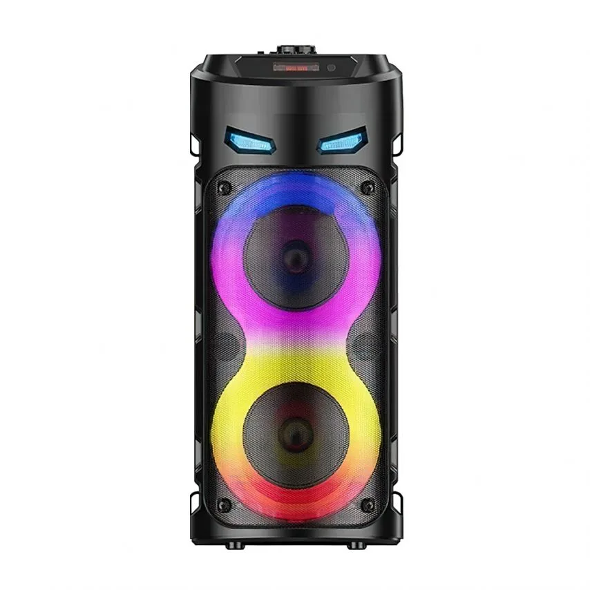 Портативна колонка Bluetooth 16W 2 динаміки чорна 166х166х410 мм