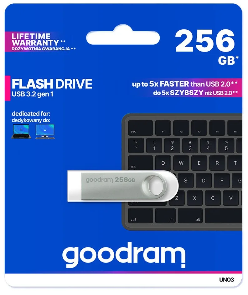 Флешка Goodram 256 ГБ Сталь Сіра USB 3.2