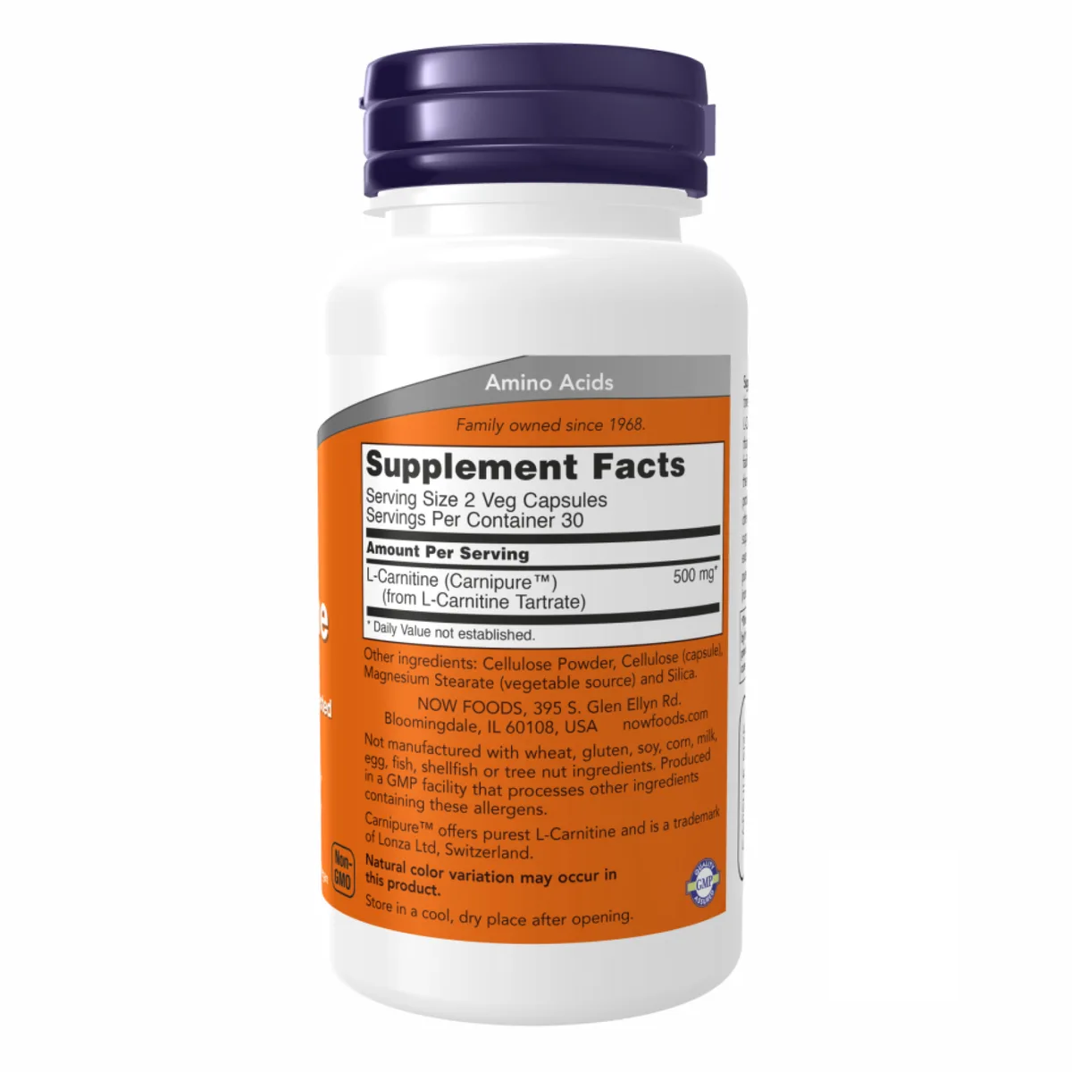 L-Carnitine 250mg NOW Foods вегетарианские капсулы 60 шт