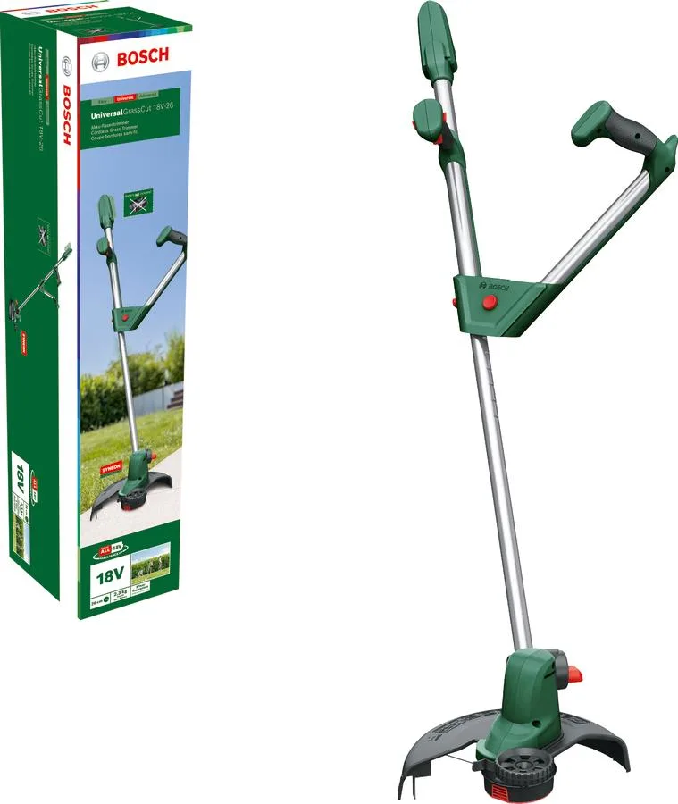 Акумуляторний садовий тример Bosch UniversalGrassCut 18V-26, 26 см, 2.3 кг (без батареї та зарядного пристрою)