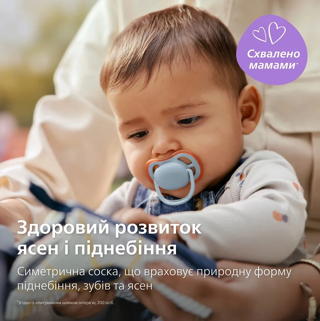 Пустышка Avent Ultra Air, 0-6 мес., 2 шт, дизайн для мальчиков.