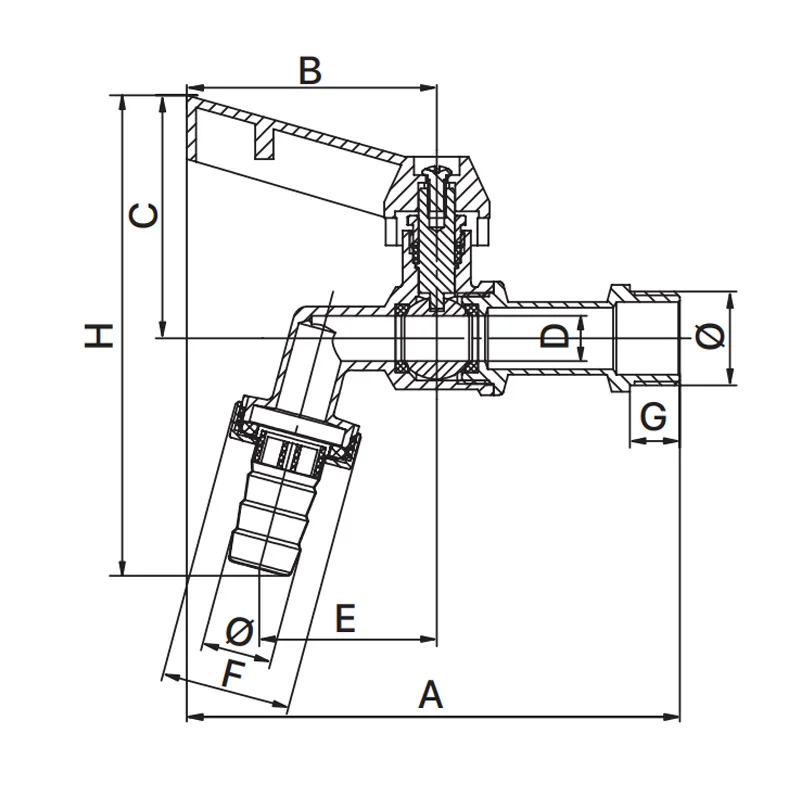 Кран поливочный Europroduct латунь 3/4" стальной