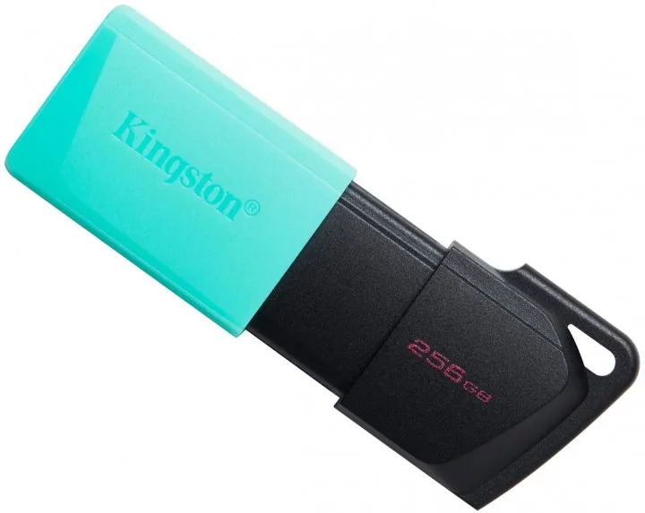 Flash Drive Kingston 256GB USB 3.2 Пластик Чорний Бірюзовий