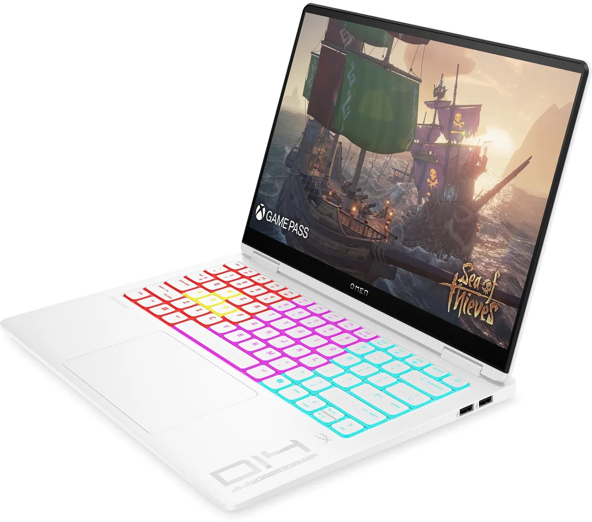 Ноутбук HP OMEN Transcend 14-fb1003ua 14" 3K OLED, Intel U9-285H, 64GB, F2TB, NVD5070-8, DOS, білий