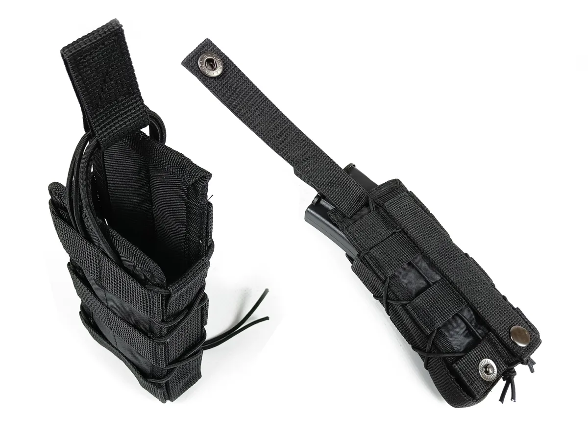 Подсумок под магазин АК РПК одинарный MOLLE Cordura 1050 черный 30 см