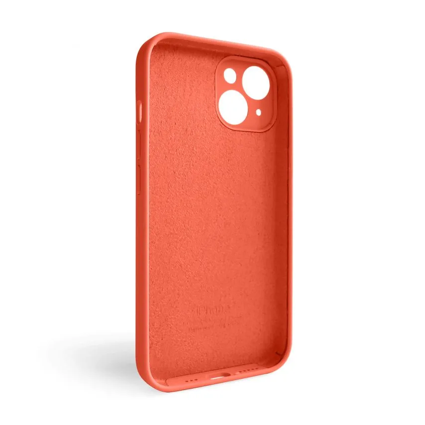 Чохол силіконовий для Apple iPhone 14  закрита камера помаранчевий