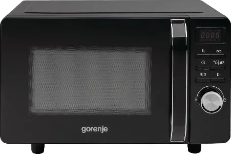 Мікрохвильова піч Gorenje, 20 л, електронне управління, 700 Вт, функція грилю, дисплей, чорного кольору.