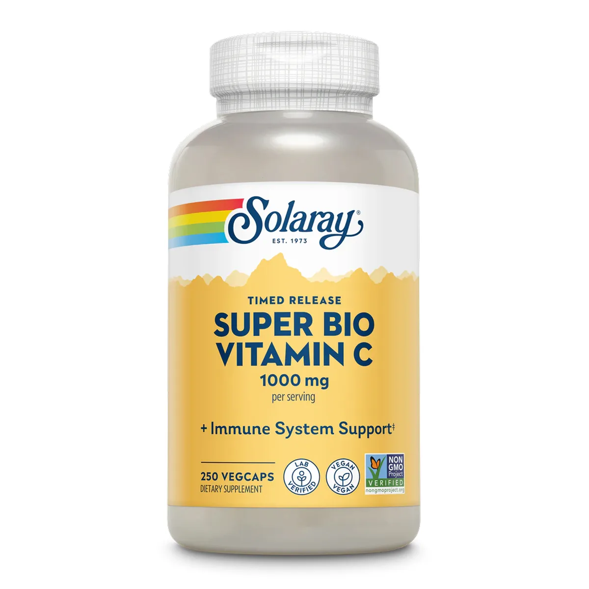 Вітамін C Super Bio 1000mg 250 капсул Веганський дієтичний буферизований продукт