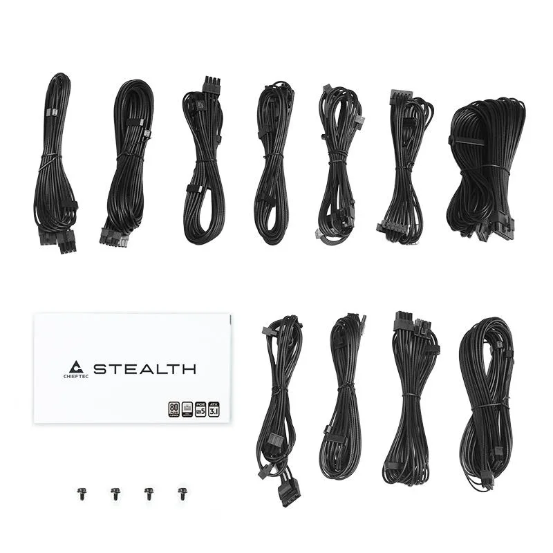 Блок живлення CHIEFTEC Stealth (1200W), >92%, 80+ Platinum, 135мм FDB, 1xMB 24pin(20+4), 2xCPU 8pin(4+4), 2xMolex, 10xSATA, 3xPCIe 8pin(6+2), 2xPCIe GEN5 16pin, Fully Modular