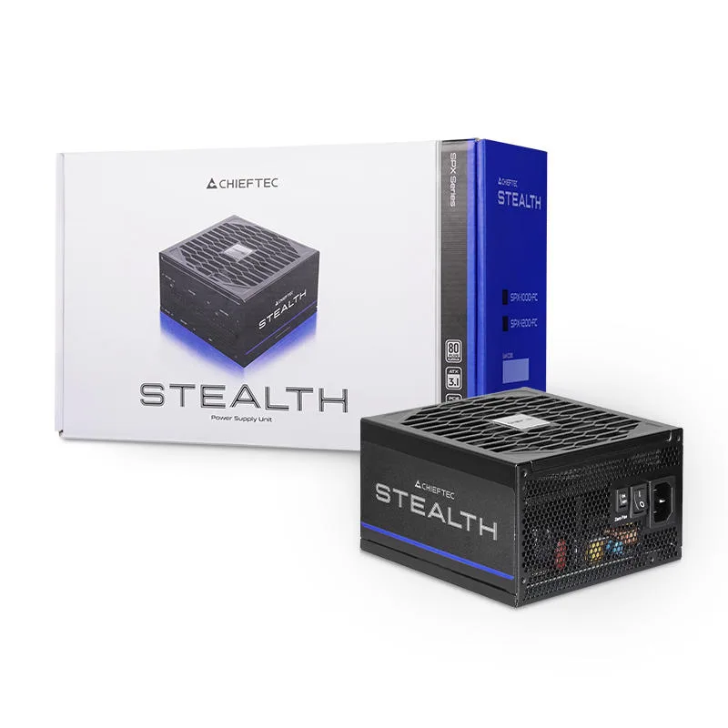Блок живлення CHIEFTEC Stealth (1200W), >92%, 80+ Platinum, 135мм FDB, 1xMB 24pin(20+4), 2xCPU 8pin(4+4), 2xMolex, 10xSATA, 3xPCIe 8pin(6+2), 2xPCIe GEN5 16pin, Fully Modular