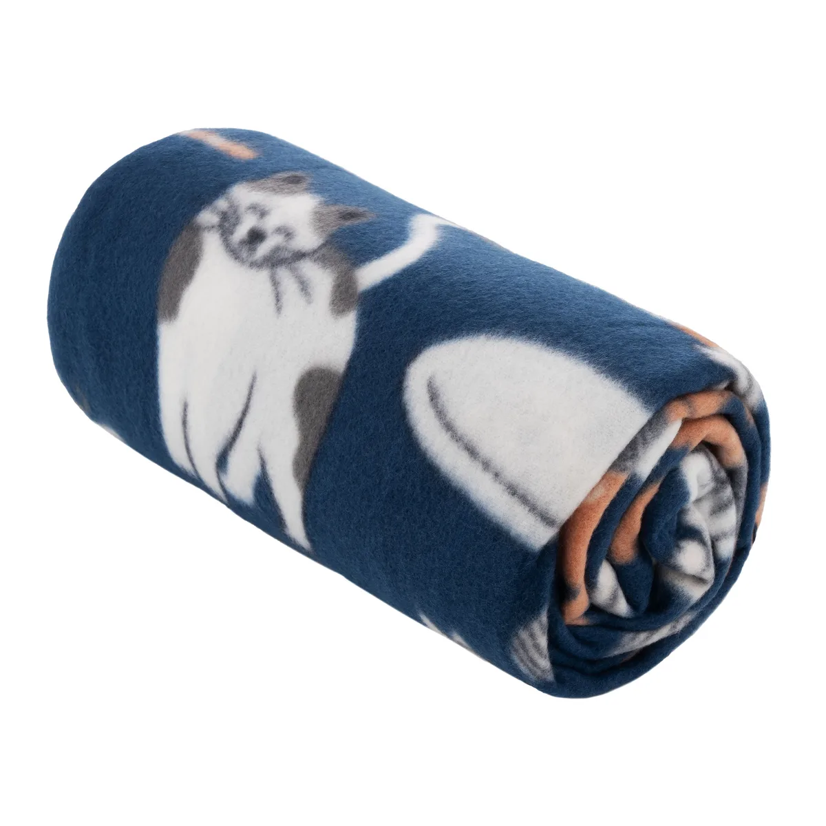 Плед ARDESTO Fleece 130x160см, 100% поліестер, з котиками, синього кольору.