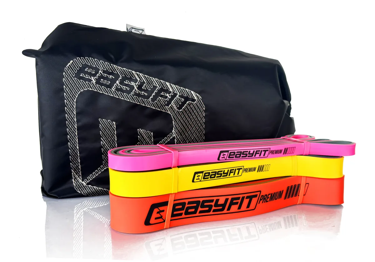 Набір резинок для підтягувань EasyFit латекс 7-45 кг 3 шт кольорові