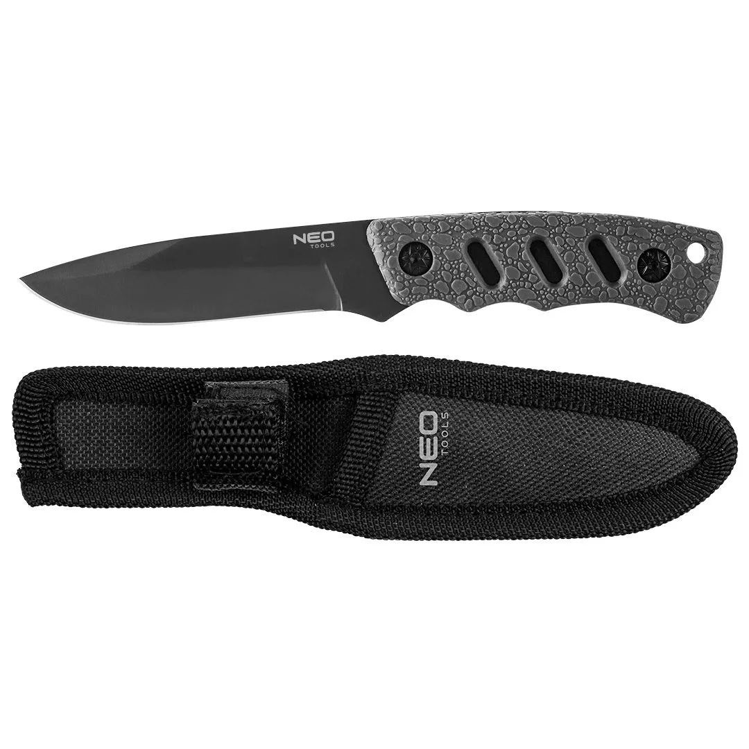 Тактичний ніж Neo Tools Bushcraft, 165 мм, лезо 94 мм, сталь 3Cr13, рукоятка TPR, нейлоновий кейс.