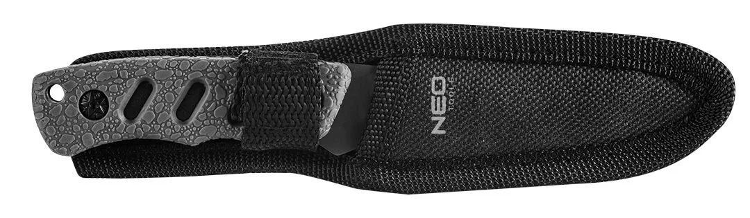 Тактичний ніж Neo Tools Bushcraft, 165 мм, лезо 94 мм, сталь 3Cr13, рукоятка TPR, нейлоновий кейс.