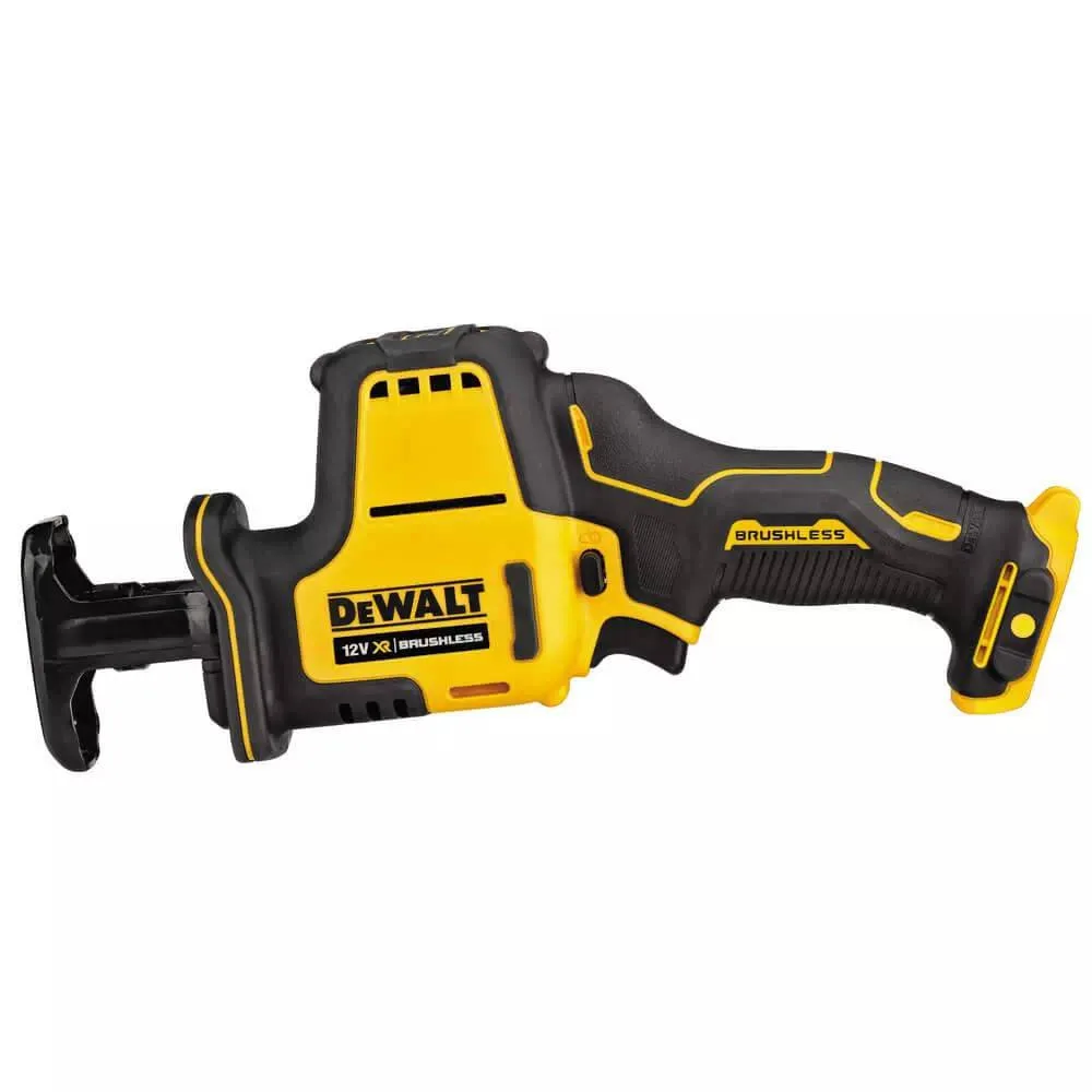 Акумуляторна шабельна пила DeWalt XR Li-ion 10.8/12В, глибина пропилу 90мм, швидкість 0-2800 об/хв, вага 1.38кг, без акумулятора т