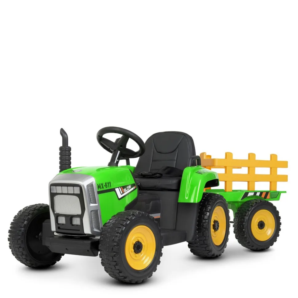 Дитячий електромобіль Трактор Bambi Racer 84x50x40 см комбінований зелений