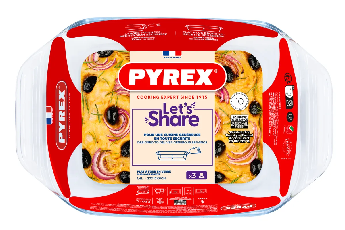 Форма для запікання Pyrex боросилікатне скло 27х17х6 см прозора