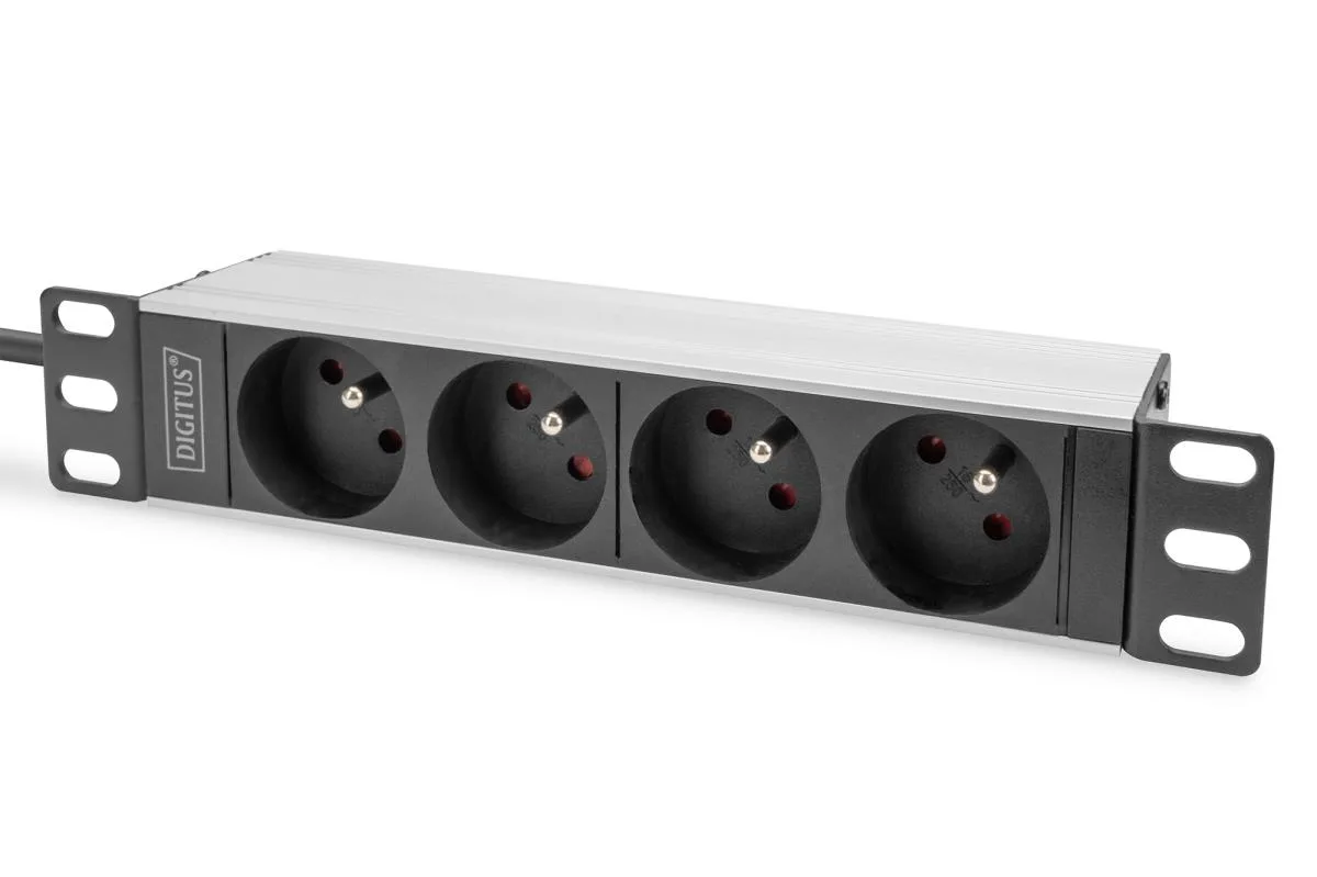 Пристрій розподілу електроживлення DIGITUS 10" 1U, 16A, 230V 4xSchuko, вилка Schuko