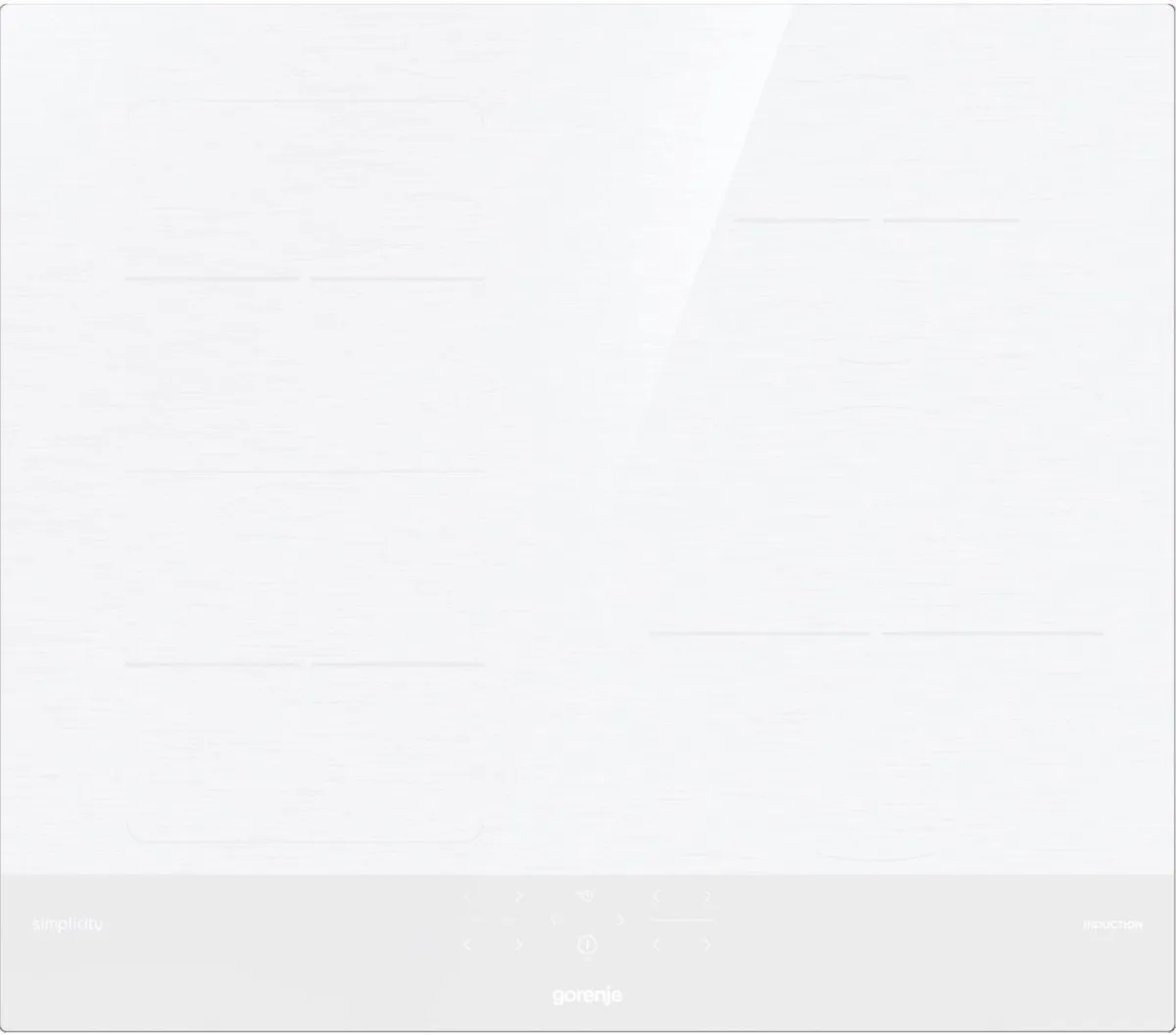 Індукційна варильна панель Gorenje, 60 см, сенсорне управління, функція PowerBoost, система блокування, біла.