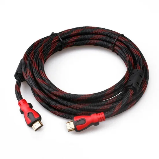 Кабель HDMI нейлоновий 5 м чорний червоний