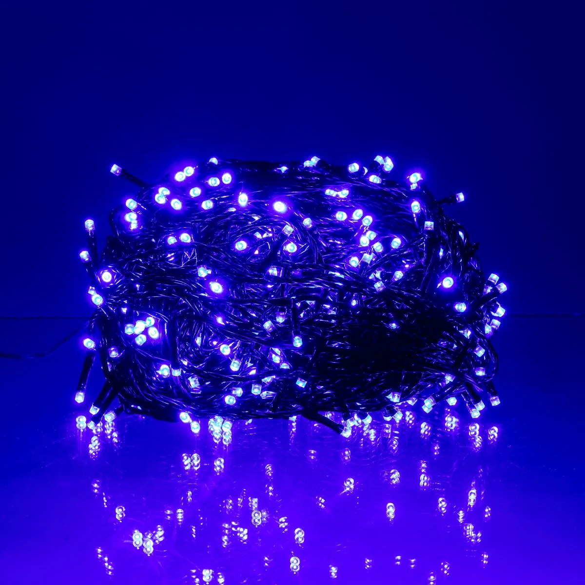 Гірлянда світлодіодна 50 м чорний провід синій 500 LED