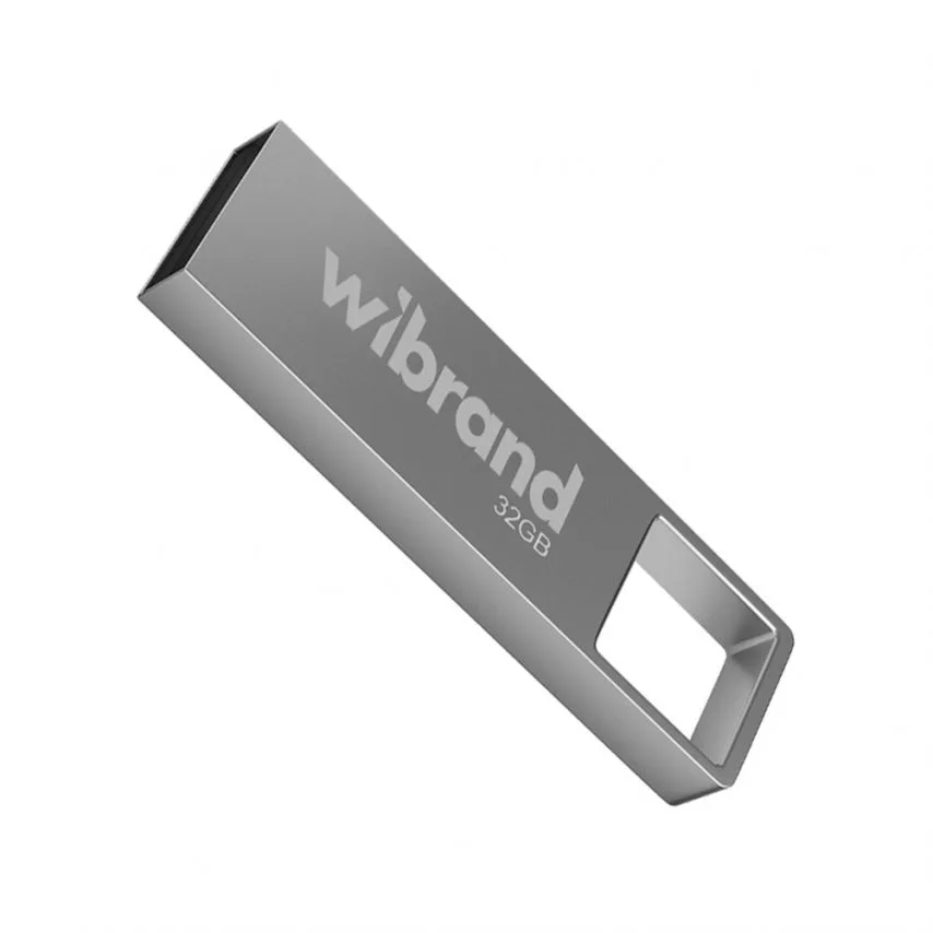 Флеш-пам'ять USB Wibrand метал 32Гб срібна