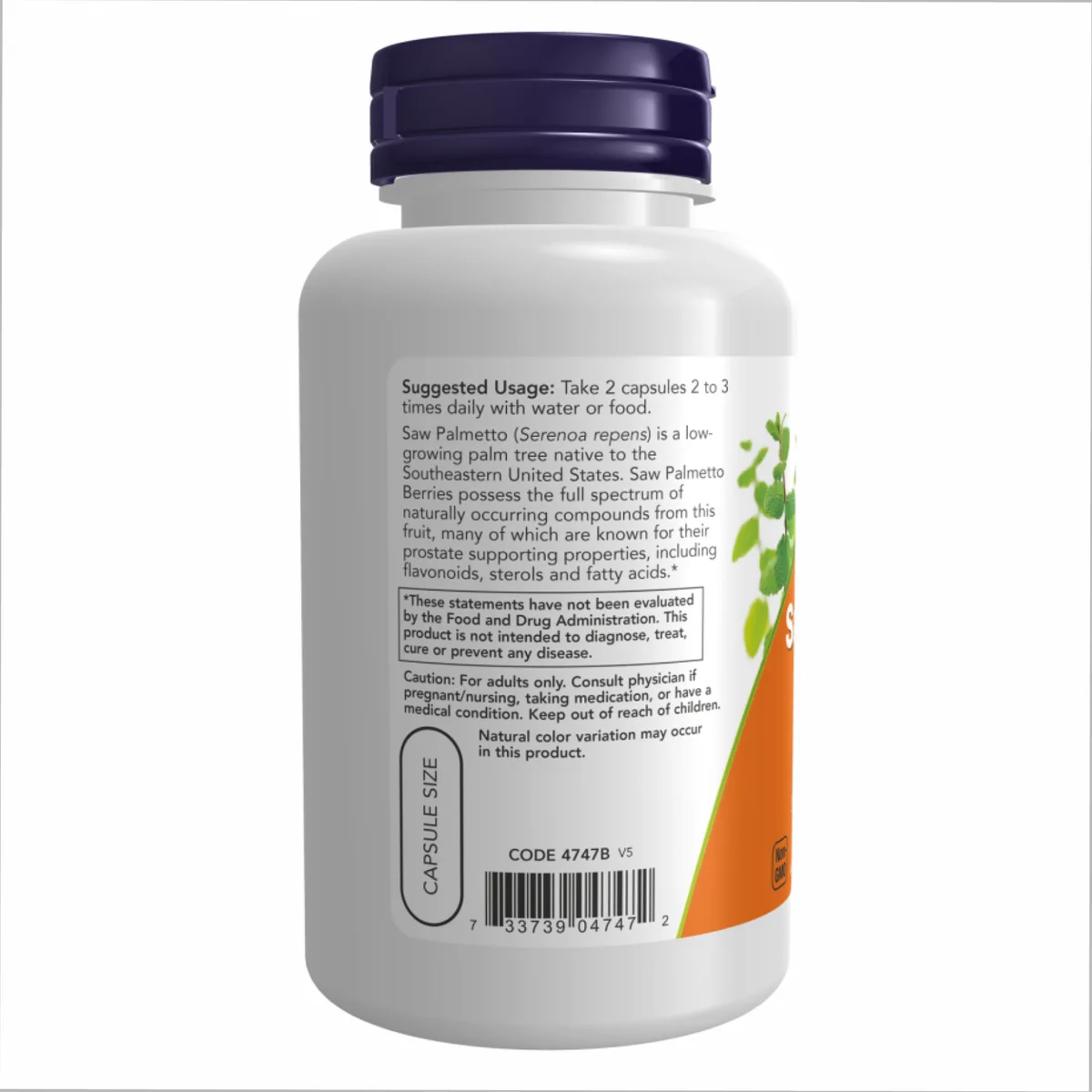 Saw Palmetto 550mg 250 капсул Now Foods растительная добавка для поддержки предстательной железы