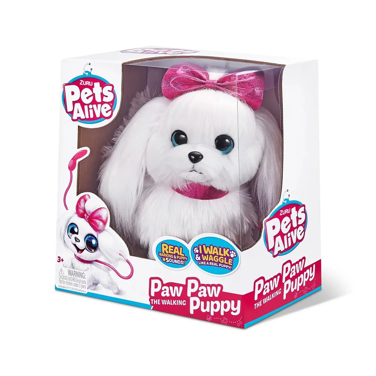 Інтерактивне цуценя Pets & Robo Alive поліестер 32х18 см рожеве