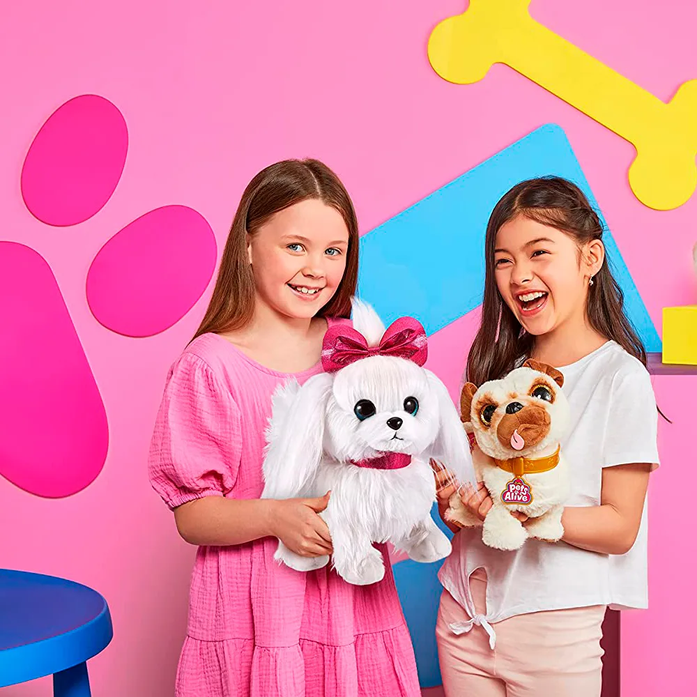 Інтерактивне цуценя Pets & Robo Alive поліестер 32х18 см рожеве
