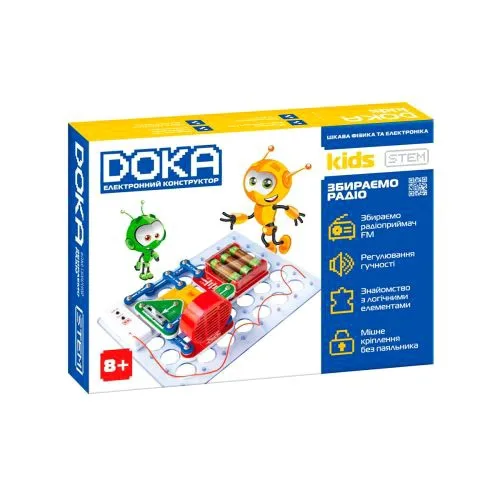 Конструктор електронний Doka FM-радіо з регулюванням гучності.