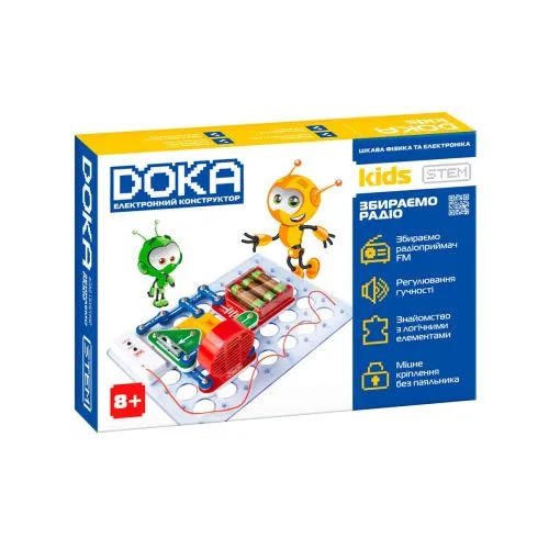 Конструктор електронний Doka FM-радіо з регулюванням гучності.