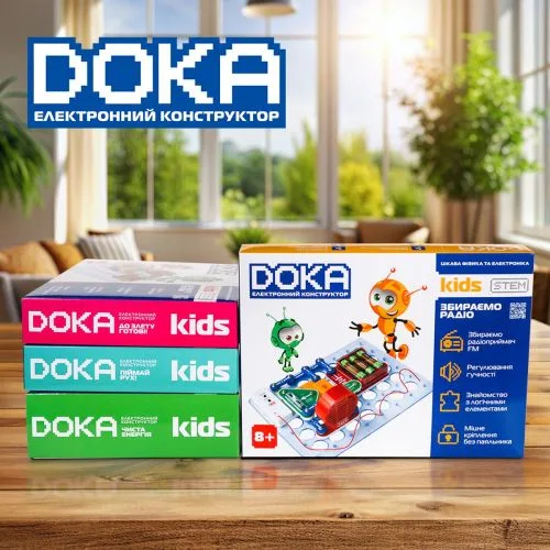 Конструктор електронний Doka FM-радіо з регулюванням гучності.
