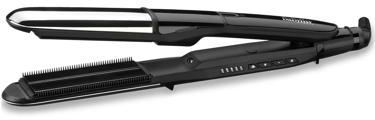 Випрямляч волосся Babyliss Steam Mist, 67Вт, 5 температурних режимів, 150-235°C, керамічне покриття, чорний.
