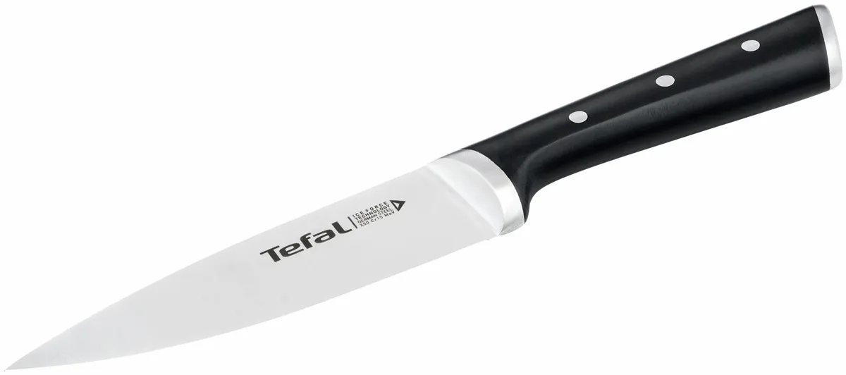 Кухонний ніж для шеф-кухаря Tefal Ice Force, 15 см, зі сталі нержавіючої, ручка з пластику.