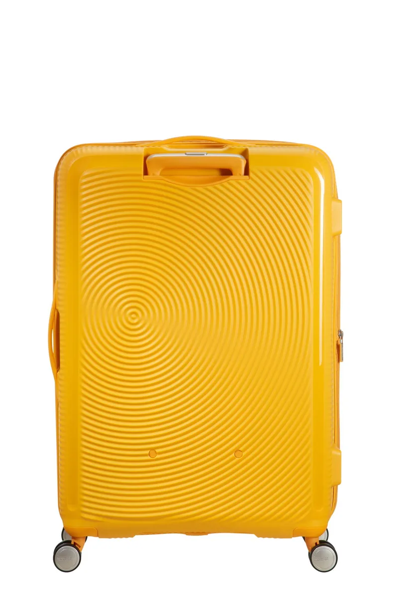 Чемодан American Tourister, Soundbox, полипропилен, большой, 77см, 97/110л, TSA, 4 колеса, EXP, желтый